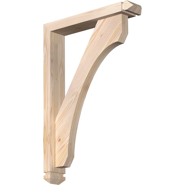 Ekena Millwork Legacy Arts and Crafts Smooth Bracket w/ Offset Brace, Douglas Fir, 3 1/2"W x 18"D x 26"H BKT0402X18X26LEC03SDF - main